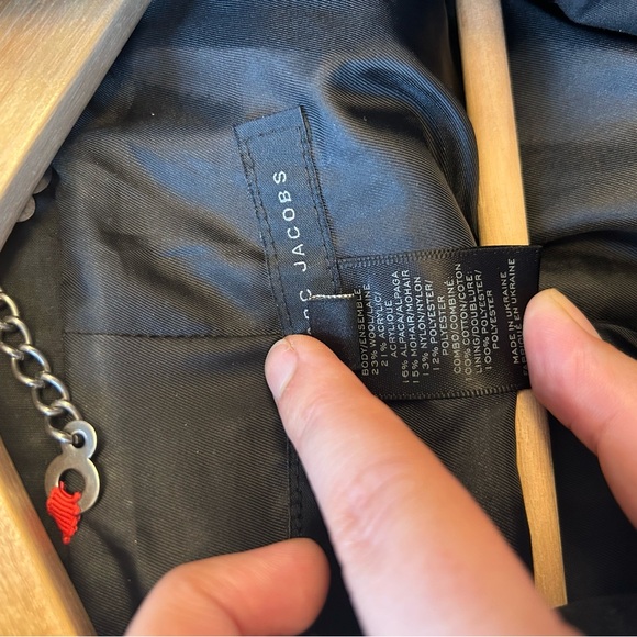 New Marc By Marc Jacobs Black Teddy Wool Mohair Coat size S - Picture 6 of 6